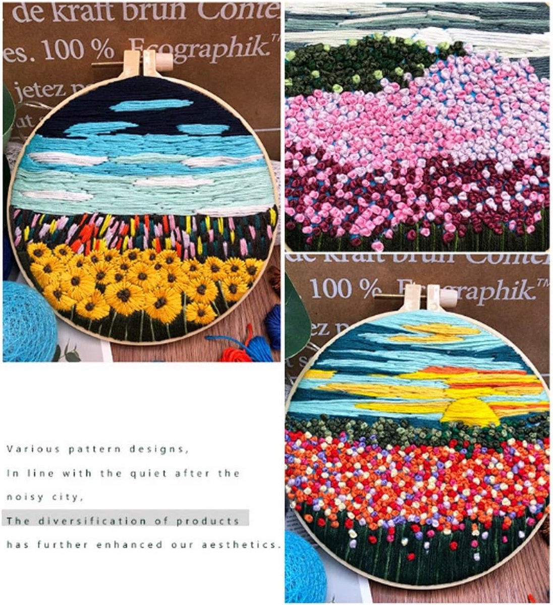 BOTC Borduurpakket Bloemen - Borduurset van 1 - Borduurpakketten voor Volwassenen - Hobby en Creatief - Borduren — afbeelding 5