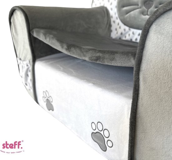 Stefano Fashion - Kat - Kinderzetel met staart - Kinderfauteuil met staart - 1 tot 4 jaar - zachte pluche - opklapbaar kussentje van Stefano Fashion — afbeelding 5