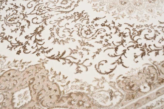 Carpeto Rugs Vloerkleed Traditioneel - Tapijten Oriëntaals Medaillon Patroon - Tapijt Woonkamer, Slaapkamer, Eetkamer - OEKO-TEX Carpet - Rug 130x190 cm - Beige