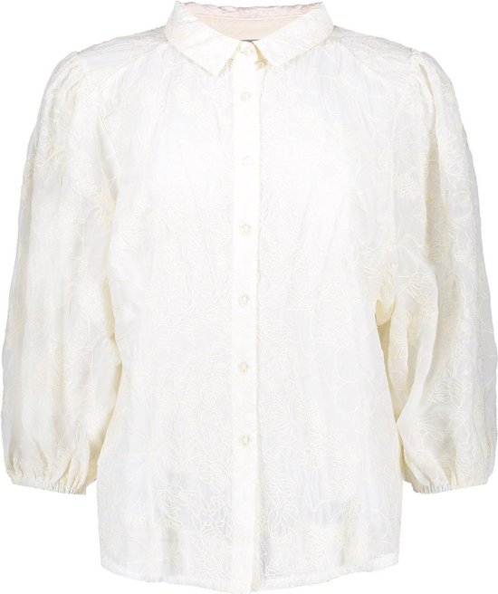 Geisha T-shirt Kanten Blouse Met Embroidery 43092 60 10 Off-white Dames Maat - S
