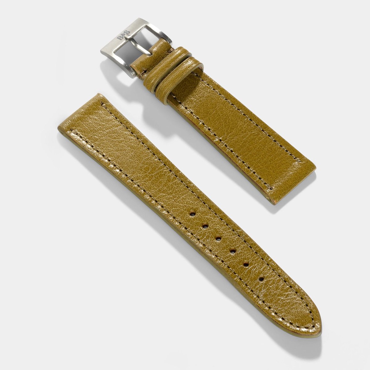BS Leren Horlogeband Luxury - Light Olive Green - 20mm
