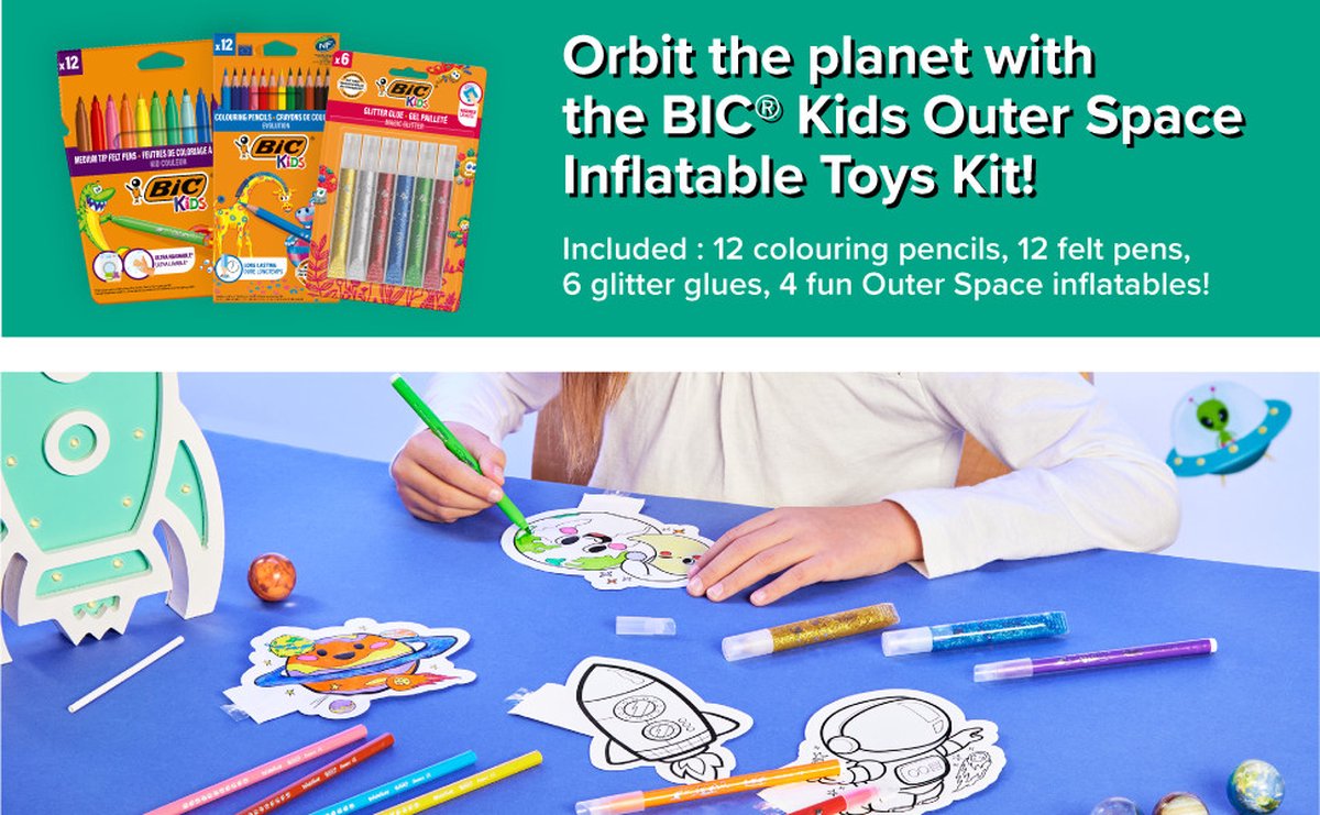 BIC Kids Tekenset voor Kinderen - Incl. Opblaasbare Speeltjes met Ruimtedesign - 18 Stuks — afbeelding 7