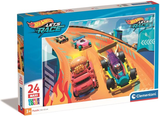 Clementoni - Puzzel - 24 Maxi Stukjes - Hot Wheels - Kinderpuzzel ...