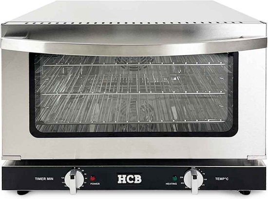 Foto: Hcb professionele horeca heteluchtoven 47 liter 230v rvs inox hetelucht oven vrijstaand 58x51 5x40 5 cm bxdxh 18 kg 9147