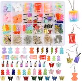 Set bedels vlinder beer-hanger, sieraden zelf maken, set met opbergdoos, accessoires voor oorbellen, armband, halsketting en sleutelhanger