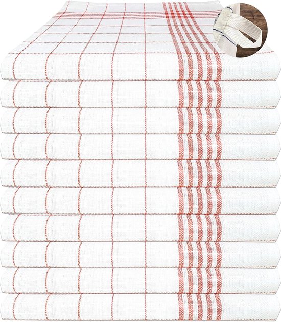 DoubleDry Theedoeken en Keukenhanddoeken Set 12 st - 100% katoen - bloem, roze