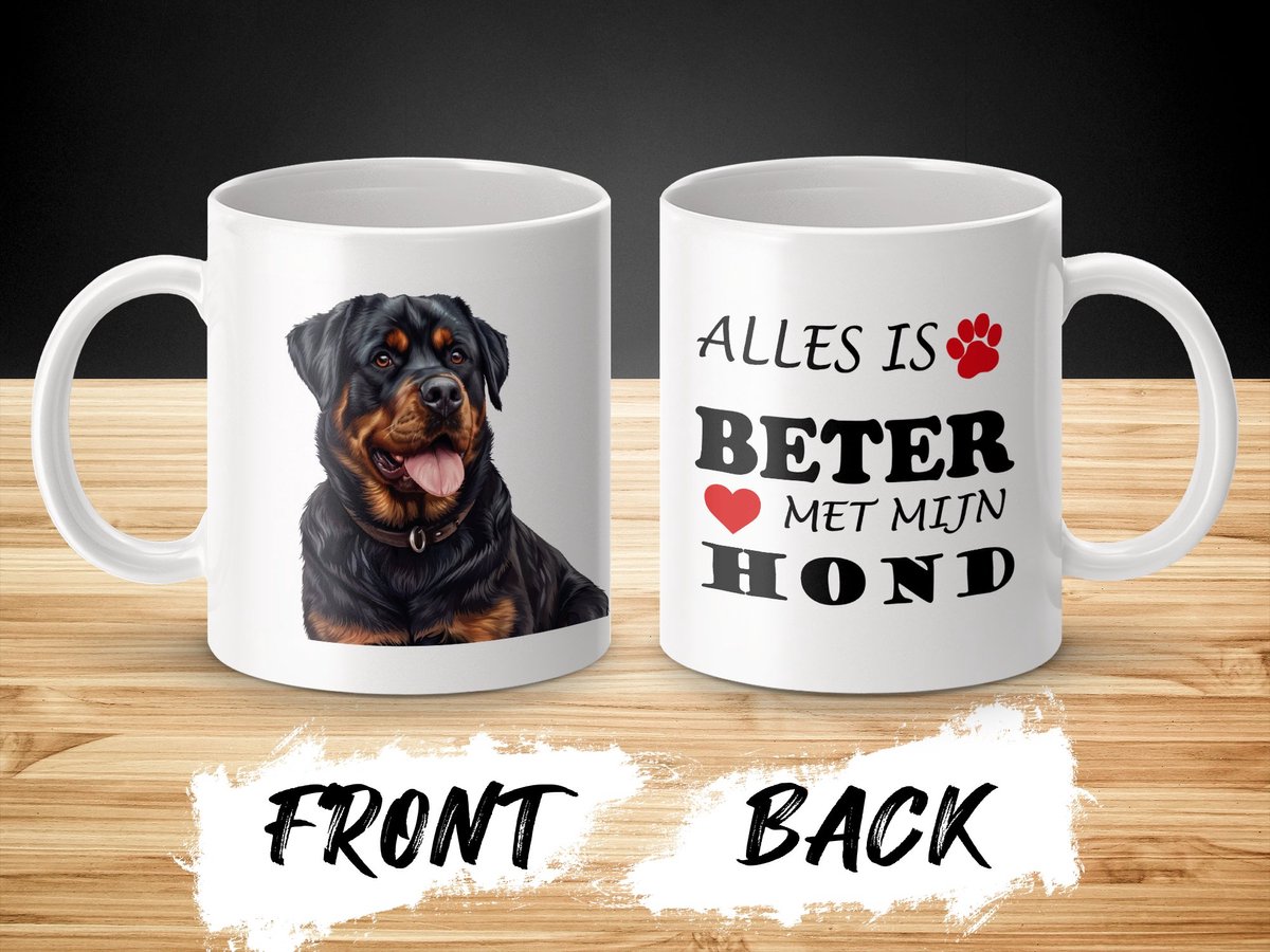 Mok Rottweiler Alles is beter met mijn hond - dog - doglover
