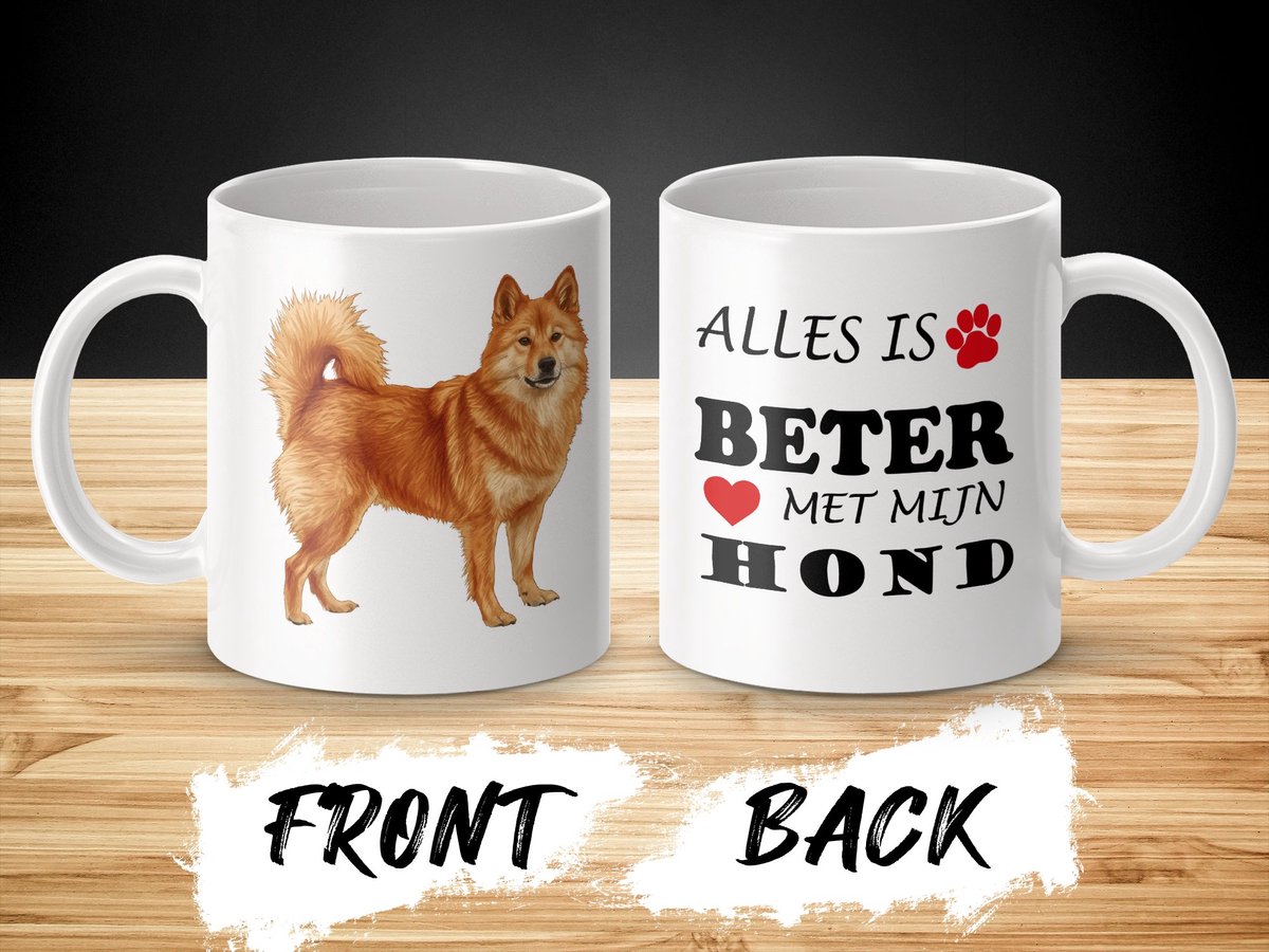 Mok Finnish Spitz Alles is beter met mijn hond - dog - doglover