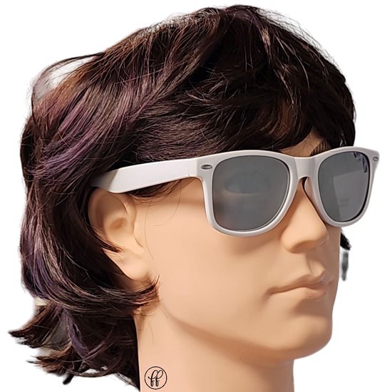 Fako Sunglasses® - Heren Zonnebril - Dames Zonnebril - Classic - UV400 - Wit Frame - Zilver Spiegel van Fako Sunglasses® — afbeelding 4
