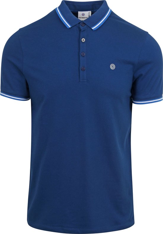 Blue Industry - Polo Piqué Blauw Royal - Coupe moderne - Polo Homme Taille L