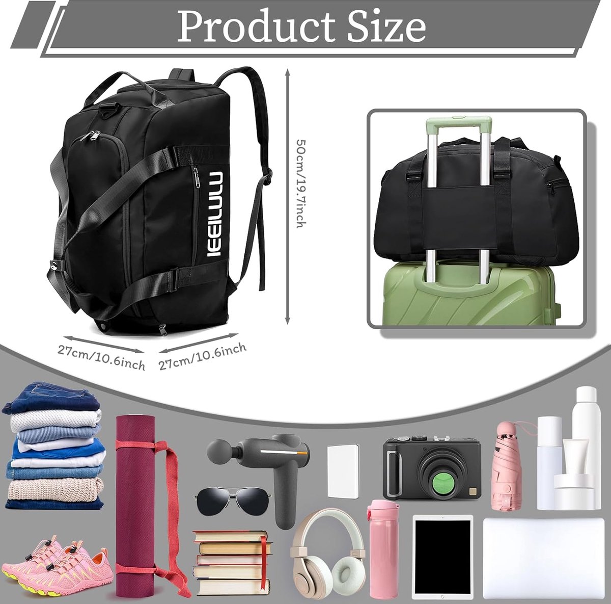 Sac De Sport Et Sac De Voyage Pour Femme Et Homme, Avec Compartiment à Chaussures Et