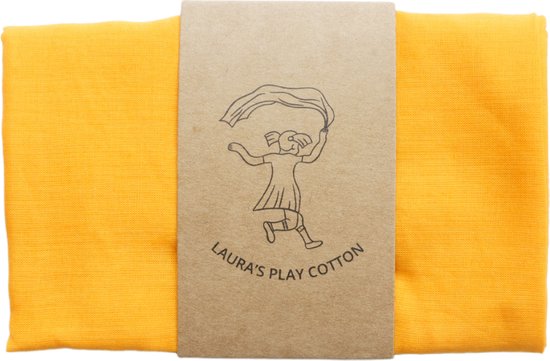 Laura’s Play Cotton - Speeldoek - Oranje - 50 x 50 cm - Jongleersjaaltje - Jongleerdoekje - Speelzijde - Organisch Katoen
