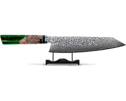 Shinrai Knives - Kiritsukemes 23 cm - Koksmes - Mes - Special Emerald Edition - Met Luxe Geschenkdoos - Koksmes - Keukenmes - Japans Hakmes