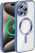 TG Techgrip - Hoesje Geschikt voor iPhone 15 Plus Magsafe Compatible Blauw - Back Cover Hoesje met ingebouwde 9H HD camera glas bescherming - Blauw Hoes Geschikt voor iPhone 15Plus