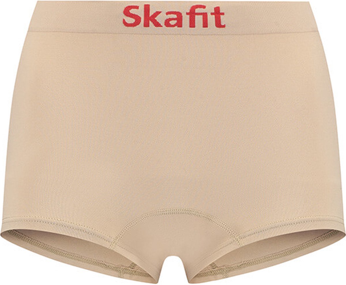 Skafit Casual dames boxershort maat L - beige - ademend - antibacterieel - stretch - platte naden - extra lengte