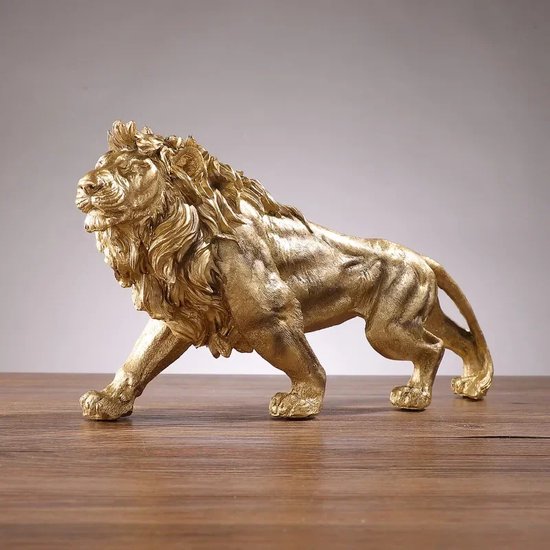 Leeuwenbeeld Goud met Kroon – 70 cm Hoog