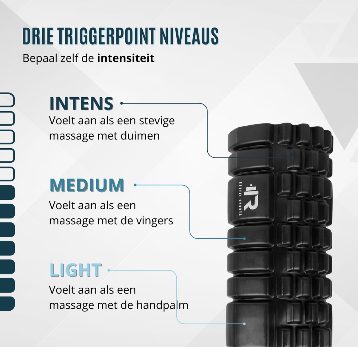 ReyFit Sports Foam Roller - Triggerpoint Massage thumbnail 4