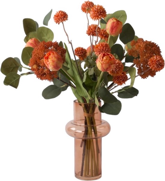 WinQ - Bouquet De Fleurs Artificielles Attachées En Oranje- ex. Vase