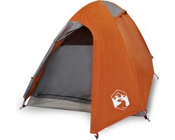 vidaXL - Koepeltent - 2-persoons - waterdicht - grijs - en - oranje