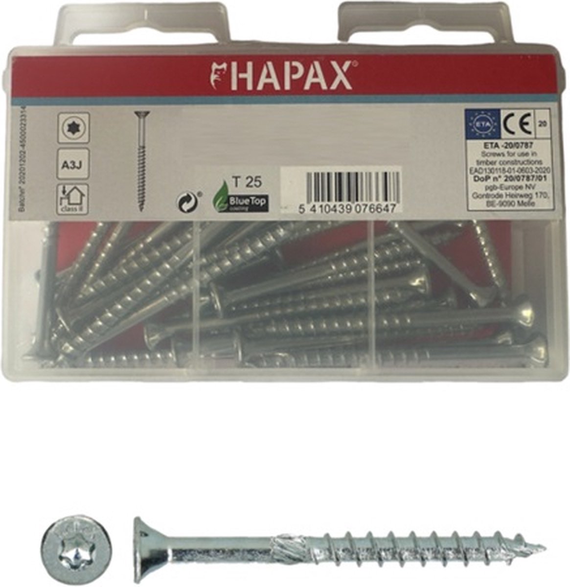 HAPAX - Houtschroeven - Schroef - 6x120 deeldraad Tx - 20 stuks