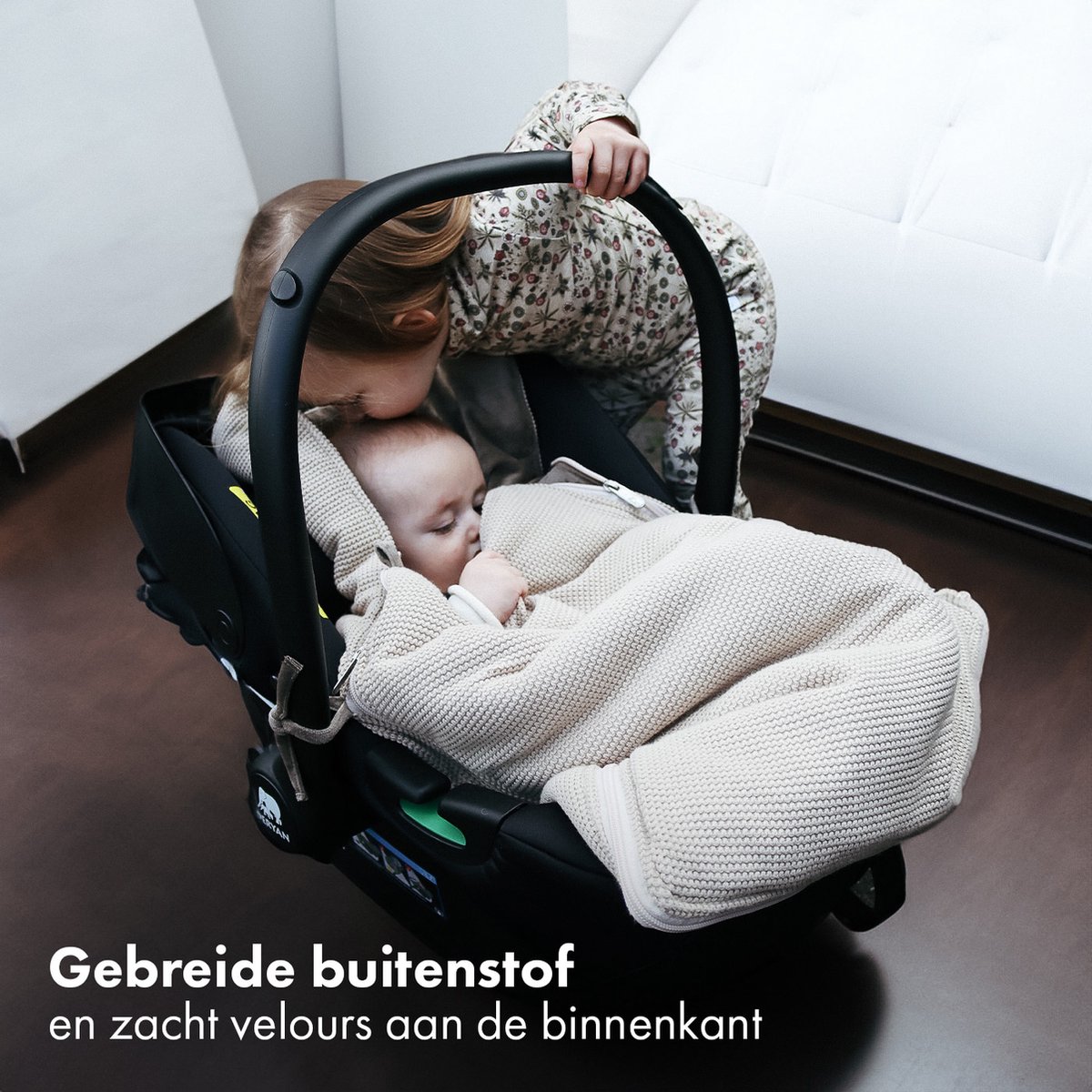 Deryan - Voetenzak voor Autostoel & Kinderwagen - Footmuff Maxi Cosi, Kinderwagen of Autostoel - Nougat – foto 4