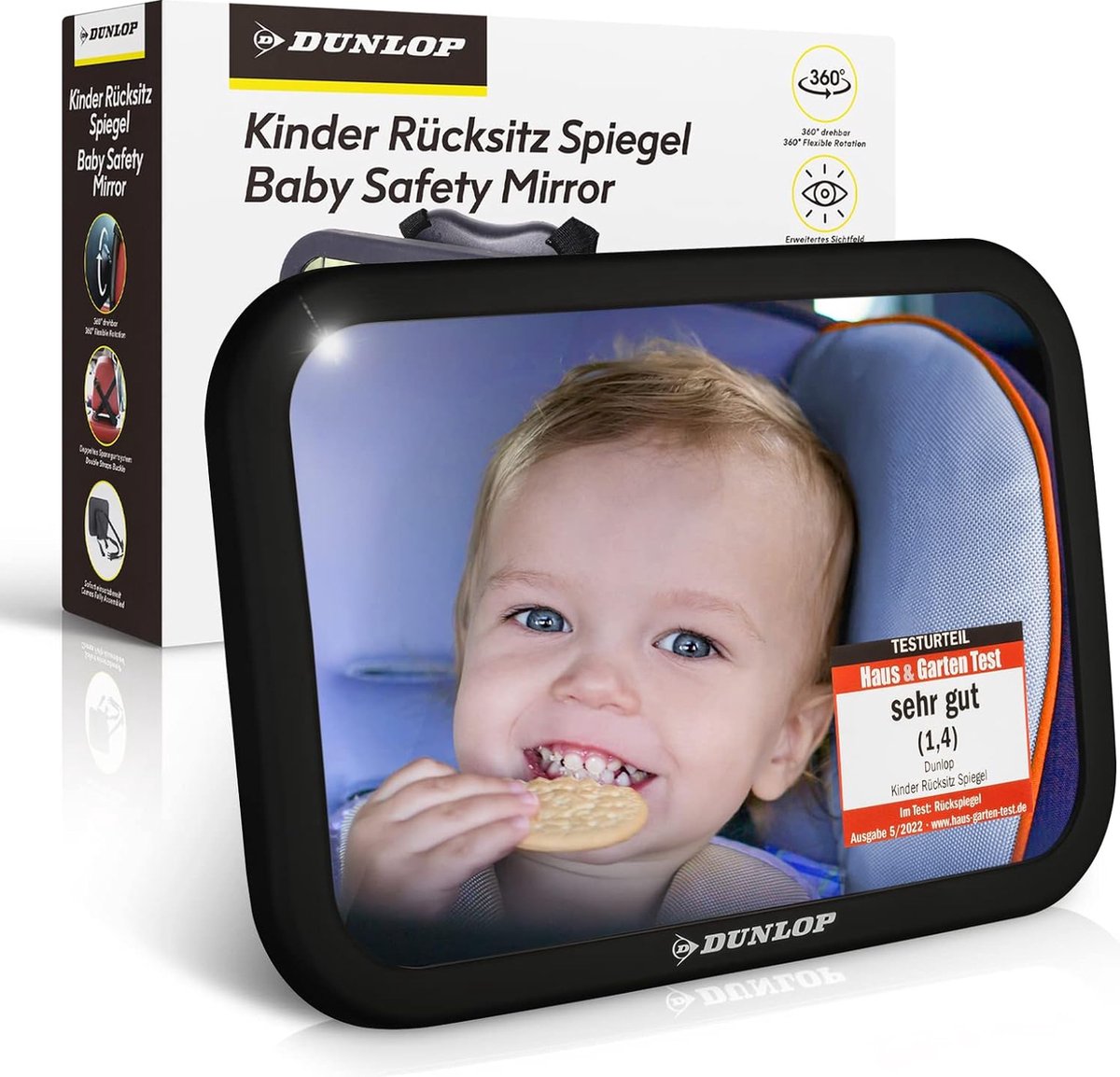 - Spiegel voor baby's | Onbreekbare achteruitkijkspiegel 360 graden draaibaar - Achterbank autospiegel | Onbreekbare spiegel voor baby's en kinderen