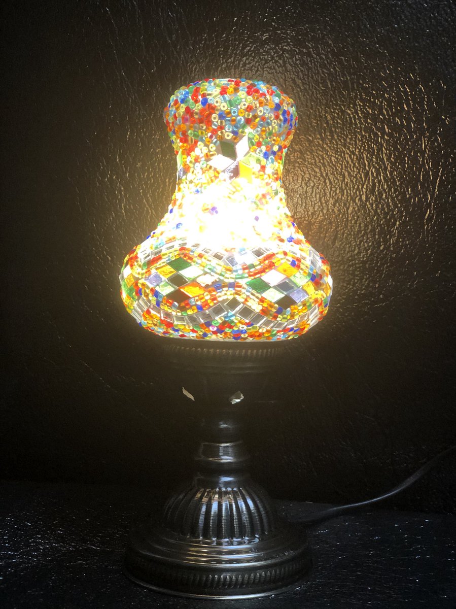Handgemaakte sfeerlamp in warme kleuren peervormige tafellamp Turkse mozieklamp Oosterse bureaulamp