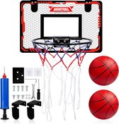 Bastix - Basketbalkorf voor binnen en buiten, mini-basketbalkorf set voor kinderen, basketbalset met 2 basketballen, sportspeelgoed, basketbalkorf, set voor binnen, 40 x 30 cm, basketbalbord,