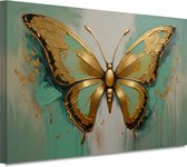 Vlinder schilderijen - Dier wanddecoratie - Muurdecoratie Art Nouveau - Klassiek schilderijen - Canvas schilderijen - Slaapkamer accessoires 90x60 cm