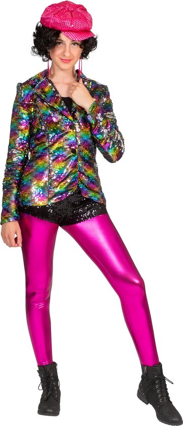 Regenboog Glitter Jas Dames