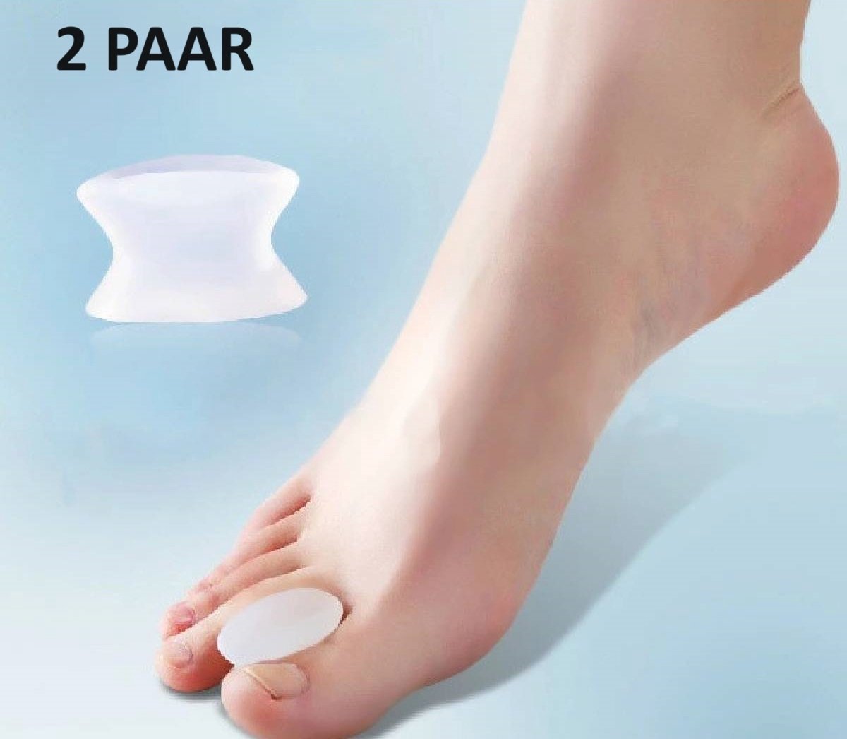 Goedkoopste Teenspreider I Siliconen Teencorrector I Hallux Valgus I Teen Recht Maken I Toe Straigntner I Transparant I 2 Paar