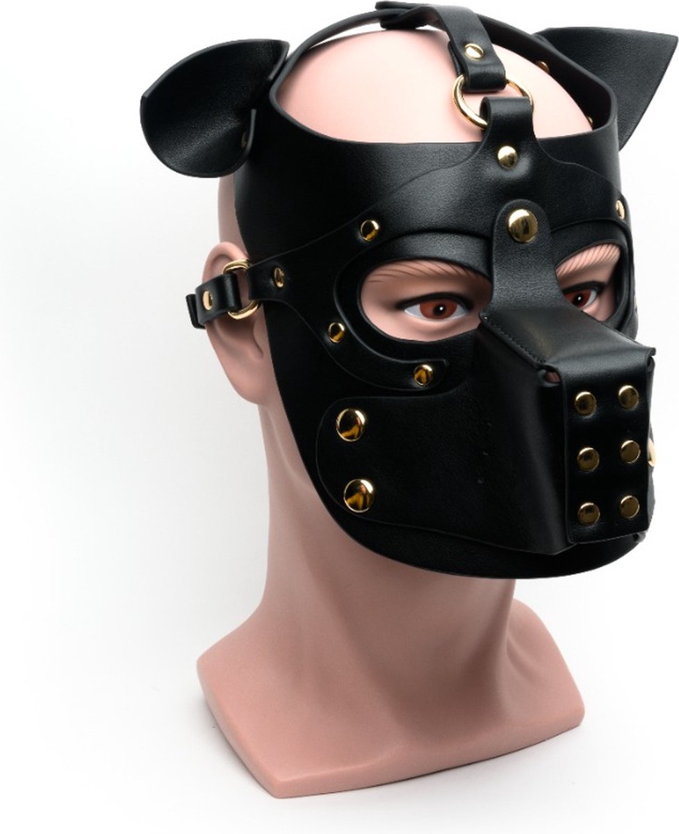Goedkoopste 665 - Bondage Puppy Hood - Dog Play - PU Leer - One Size - Zwart
