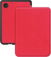 Hoes Geschikt voor Kobo Clara Colour Hoesje Bookcase Cover Hoes - Hoesje Geschikt voor Kobo Clara Colour Hoes Cover Case - Rood