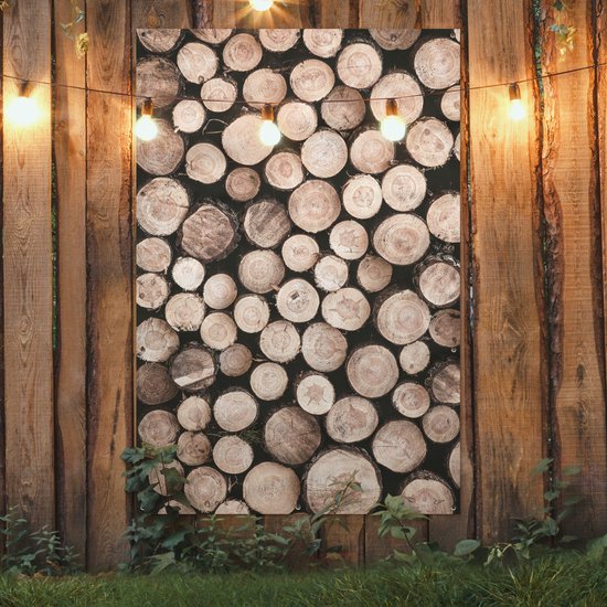 Décoration murale Troncs d'arbres - Hiver - Nature - 120x180 cm - Poster de jardin - Toile de jardin - Poster extérieur