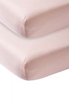 Meyco Baby Uni hoeslaken juniorbed - 2-pack - soft pink - 70x140/150cm