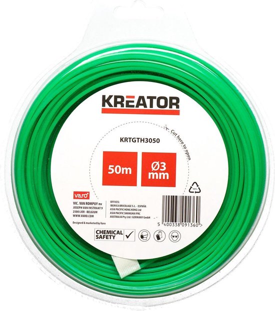 Kreator KRTGTH3050 trimmerdraad - zeshoekig - 50 m lengte - 3mm diameter van Kreator — afbeelding 3