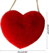 Finnacle - "Rode Pluche Harten Tas - 20x25cm - Trouw, Valentijn, Verliefdheid - Festival, Feest, Thema Liefde"