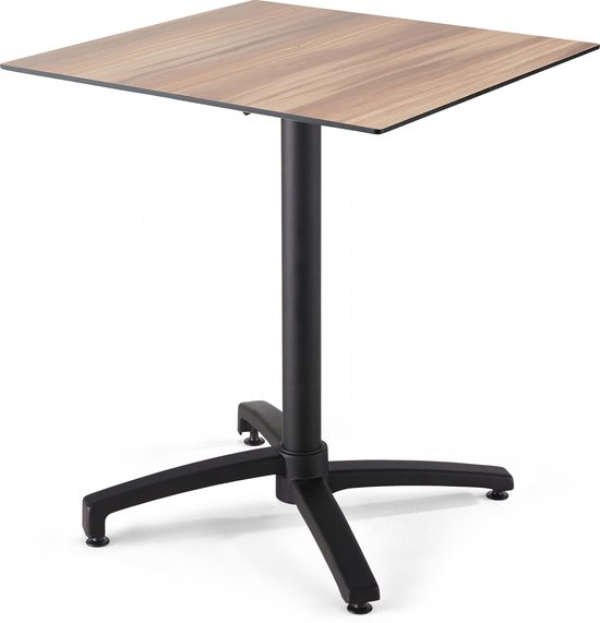 Oviala - Vierkante tuin tafel (70x70cm) kantelbaar donker eiken - Opéra