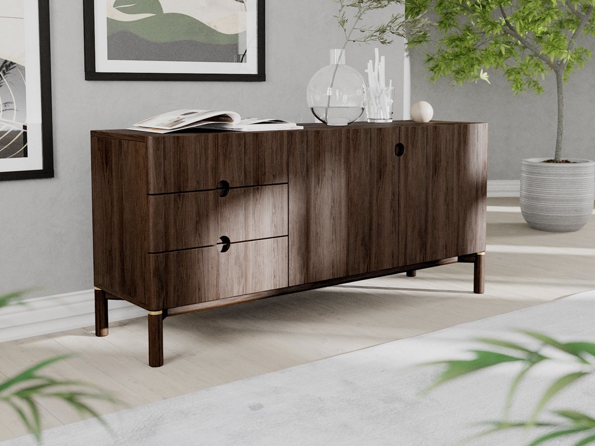 Nordic Home Nura dressoir 160 cm Donkerbruin