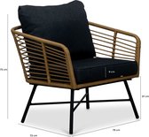 BUITEN living Flow loungestoel tuin | wicker + aluminium | bamboe antraciet