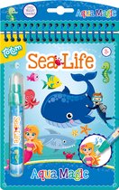 Totum livre de coloriage magique à l'eau junior sealife animaux marins - livre de vacances réutilisable dessin et coloriage Aqua Magic 16 x 21 cm
