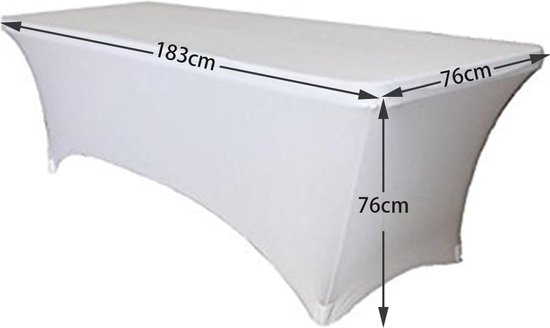 Obstal 1,2 m stretch spandex tafelkleed voor standaard klaptafels - 2 stuks universele rechthoekige tafelkleedbeschermer voor bruiloft, banket en feest, zwart