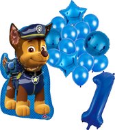 Paw Patrol Chase ballon set - 58x78cm - Folie Ballon - 1 jaar - Themafeest - Verjaardag - Ballonnen - Versiering - Helium ballon