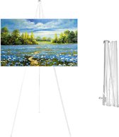 Ezel, stas voor bruiloftsbordjes, poster, 170 cm, vouwschildersezel, zwart, canvas standaard, ezel, klein (wit)