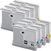 Compatible Brother 1000 / LC-1000 XL inktcartridges - Multipack 8 Stuks - Geschikt voor MFC 260, 3360C, 460CN, 465CN, 5460CN, 5860CN, 630CD, 660CN, 665CW, 680CN, 685CN, 845CW, 850C
