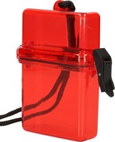 Gerimport boîte de rangement étanche - rouge - petit rangement - 8 x 3 x 11 cm - tube d'argent