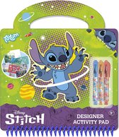 Disney Stitch Totum designer teken- schrijf en stickerboekje 25-delig incl. minigelpennen, stickers en sjablonen vakantie doeboek