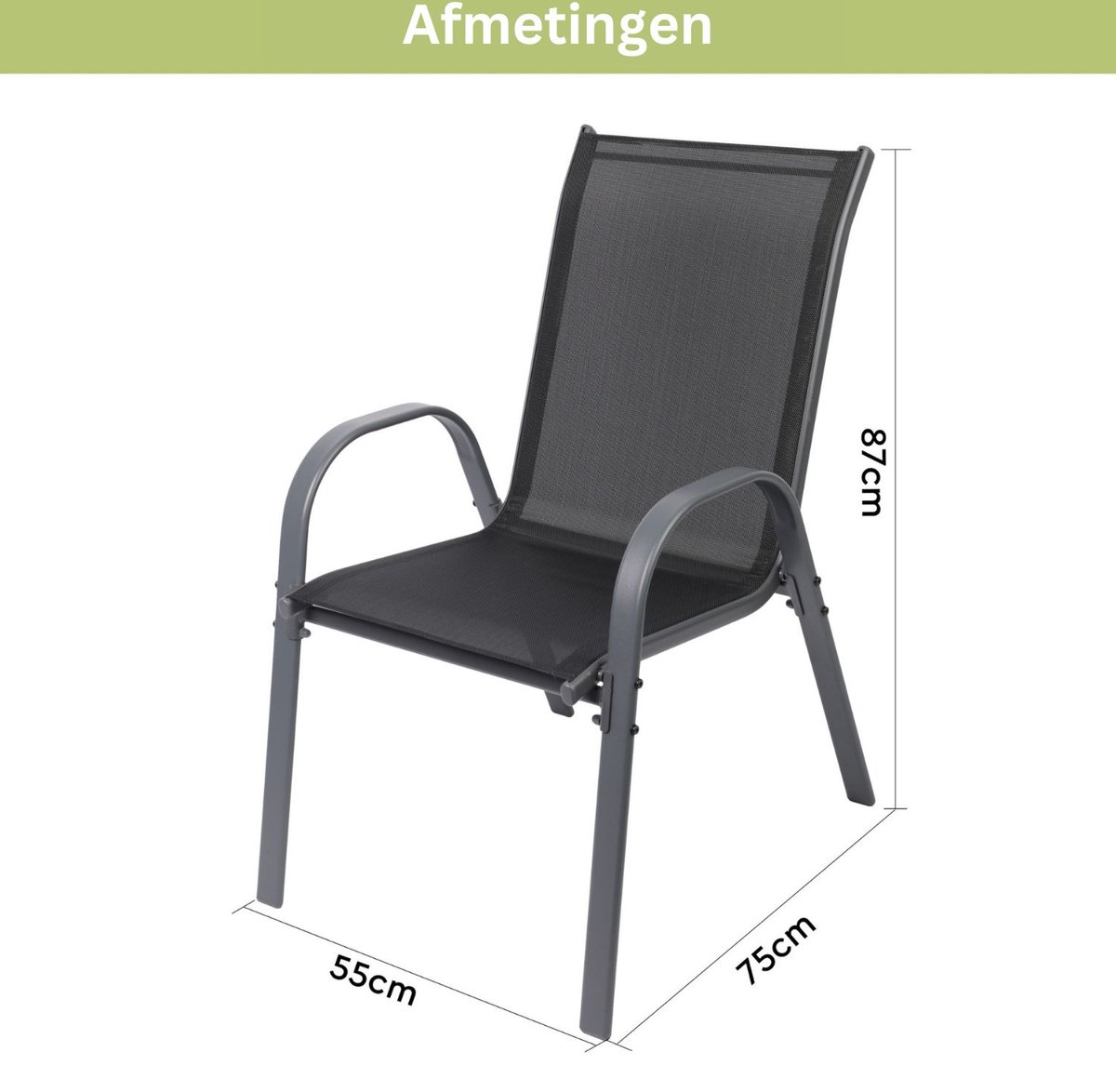 Albatros Kuba Tuinstoelen Set van 4 thumbnail 4