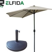 Elfida - Parasol avec housse de protection et pied de parasol - Parasol de balcon - 270x135x245cm - Beige