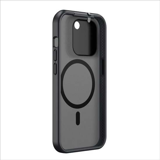 Valenta x Spy-Fy - Coque iPhone 15 Pro avec caches d'appareil photo à l'avant et à l'arrière | Protège votre vie privée et vos Caméras | Valenta Étui de confidentialité Smokey Zwart